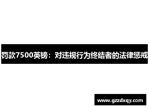 罚款7500英镑:对违规行为终结者的法律惩戒 罚款7500英镑:对违规行为终结者的法律惩戒